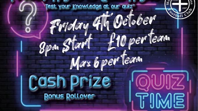 Friday 4th October – Quiz Night